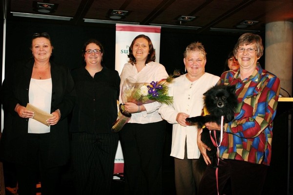 Winners of the supreme award at the Infratil-Waitakere City Council Community Awards, the St John/SPCA Outreach Pet Therapy programme.